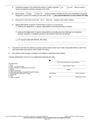 Form IW-1610 Petition for Protection or Services (Chapter 48) - Indian Child Welfare Act - Wisconsin, Page 2