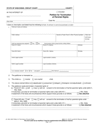 Form JC-1630 Petition for Termination of Parental Rights - Wisconsin