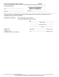 Document preview: Form JC-1634 Consent to Use Mother's Name for Publication - Wisconsin