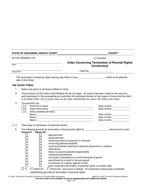 Form JC-1639  Printable Pdf