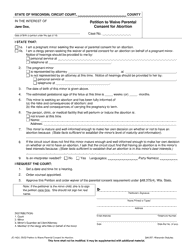 Document preview: Form JC-1620 Petition to Waive Parental Consent for Abortion - Wisconsin