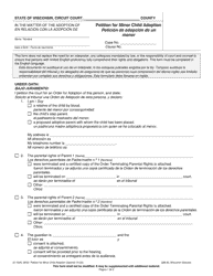 Document preview: Form JC-1645 Petition for Minor Child Adoption - Wisconsin (English/Spanish)