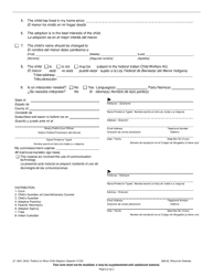 Form JC-1645 Petition for Minor Child Adoption - Wisconsin (English/Spanish), Page 2