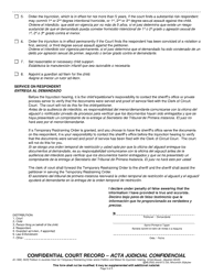 Form JC-1690 Petition in Juvenile Court for Temporary Restraining Order and/or Petition and Motion for Injunction Hearing - Wisconsin (English/Spanish), Page 5