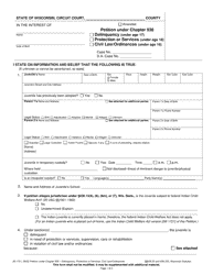 Form JD-1721 Petition Under Chapter 938 - Delinquency, Protection or Services, Civil Law/Ordinances - Wisconsin