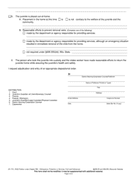 Form JD-1721 Petition Under Chapter 938 - Delinquency, Protection or Services, Civil Law/Ordinances - Wisconsin, Page 2