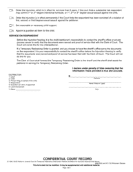 Form JC-1690 Petition in Juvenile Court for Temporary Restraining Order and/or Petition and Motion for Injunction Hearing - Wisconsin, Page 3