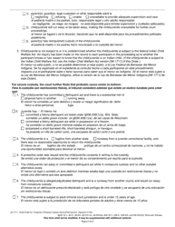Form JD-1711 Order for Temporary Physical Custody - Wisconsin (English/Spanish), Page 2