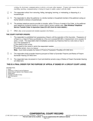 Form JC-1692 Injunction in Juvenile Court - Child Abuse - Wisconsin, Page 3
