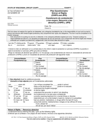 Form JD-1735 Plea Questionnaire/Waiver of Rights (Chips and Jips) - Wisconsin (English/Spanish)