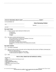 Document preview: Form JD-1748 Order Dismissing Petition - Wisconsin