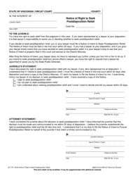 Document preview: Form JD-1757 Notice of Right to Seek Postdisposition Relief - Wisconsin