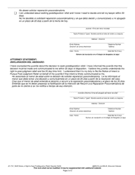 Form JD-1757 Notice of Right to Seek Postdisposition Relief - Wisconsin (English/Spanish), Page 2