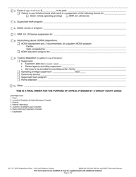 Form JD-1747 Dispositional Order - Civil Law/Ordinance Violation - Wisconsin, Page 2