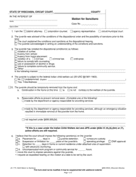 Document preview: Form JD-1773 Motion for Sanctions - Wisconsin