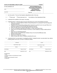 Document preview: Form JD-1756 Acknowledgement of Dispositional Conditions and Sanctions (Habitual Truancy) - Wisconsin