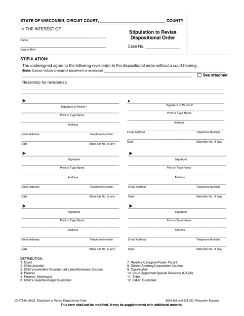 Form JD-1783A  Printable Pdf