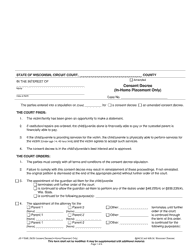 Form JD-1784B Consent Decree (In-home Placement Only) - Wisconsin