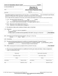Document preview: Form JD-1785A Stipulation for Consent Decree (Out-Of-Home Placement Only) - Wisconsin