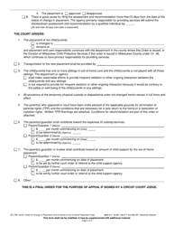 Form JD-1790 Order for Change in Placement (Out-Of-Home to out-Of-Home Placement Only) - Wisconsin, Page 2
