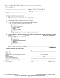 Document preview: Form JD-1814 Request for Case Closure Order - Wisconsin