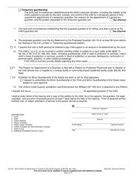 Form JN-1501 Petition for Appointment of Guardian - Full/Limited/Temporary Guardianship (48.9795 Wis. Stats.) - Wisconsin, Page 2