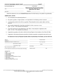 Document preview: Form JN-1514 Statement by Proposed Guardian (48.9795, Wis. Stats.) - Wisconsin