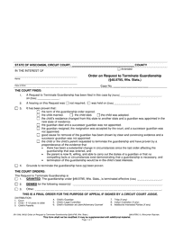 Document preview: Form JN-1548 Order on Request to Terminate Guardianship (48.9795, Wis. Stats.) - Wisconsin