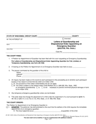 Document preview: Form JN-1521 Letters of Guardianship and Dispositional Order Appointing an Emergency Guardian (48.9795, Wis. Stats.) - Wisconsin