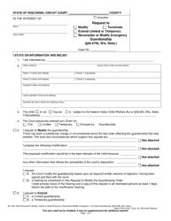 Document preview: Form JN-1540 Request to Modify/Terminate/Extend Limited or Temporary/Reconsider or Modify Emergency Guardianship (48.9795, Wis. Stats.) - Wisconsin