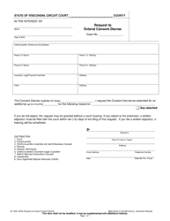 Document preview: Form JD-1800 Request to Extend Consent Decree - Wisconsin