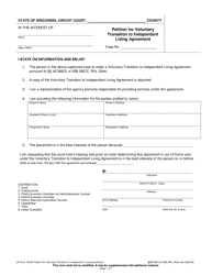 Document preview: Form JD-1810 Petition for Voluntary Transition to Independent Living Agreement - Wisconsin