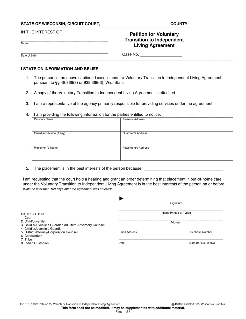 Form JD-1810 Download Printable PDF or Fill Online Petition for ...