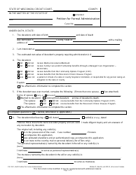 Document preview: Form PR-1901 Petition for Formal Administration - Wisconsin