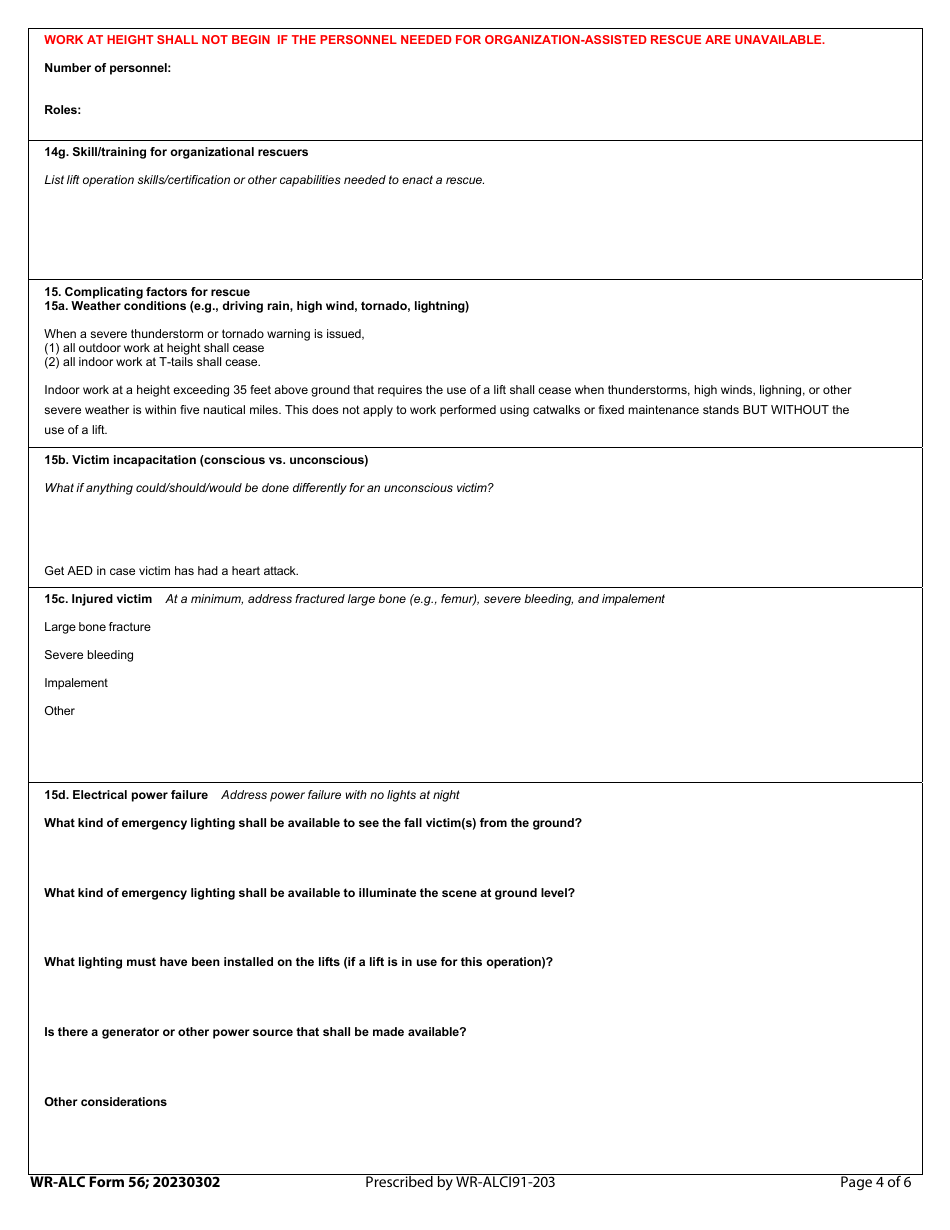 WR-ALC Form 56 Fall Rescue Plan, Page 4