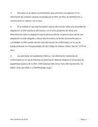 Formulario DGS OAH25 Renuncia Al Plazo Establecido Por La Ley Para La Audiencia Imparcial Y La Decision De La Ley Lanterman - California (Spanish), Page 4