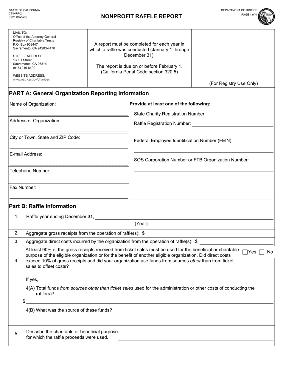 Wv Raffle Reporting Forms.pdf Form CT-NRP-2 Download Fillable PDF or Fill Online Nonprofit Raffle ...