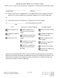 Document preview: Attachment D, H, K Appeal (Sccp, Furlough Program, Community Transition Program) Form - Maine