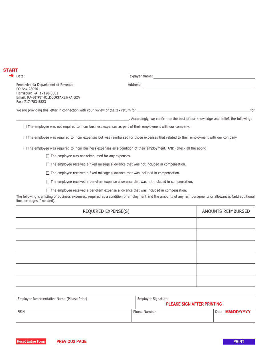 Form REV-757 Download Fillable PDF or Fill Online Employer Letter ...