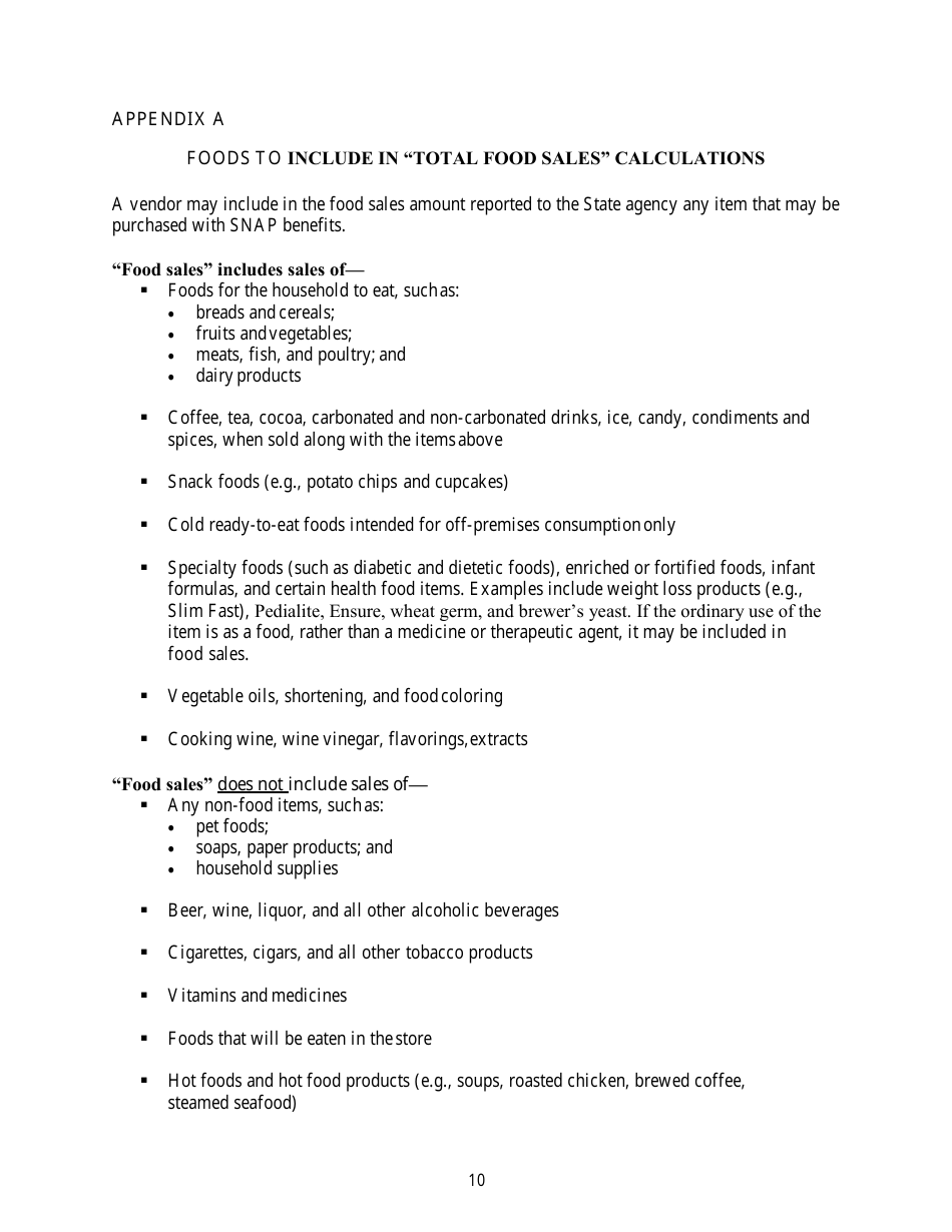 Vendor Application - Wic Program - Arkansas, Page 10