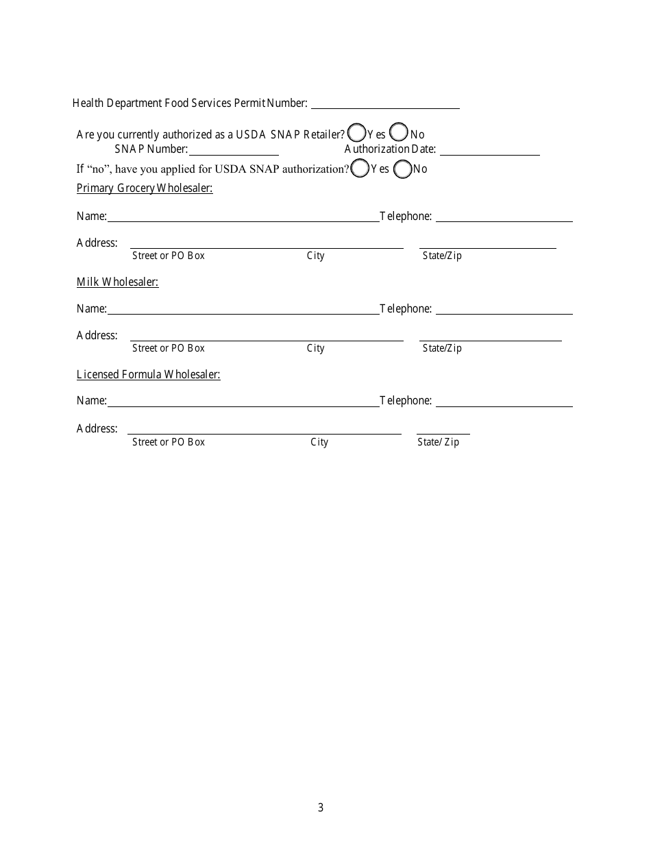 Vendor Application - Wic Program - Arkansas, Page 3