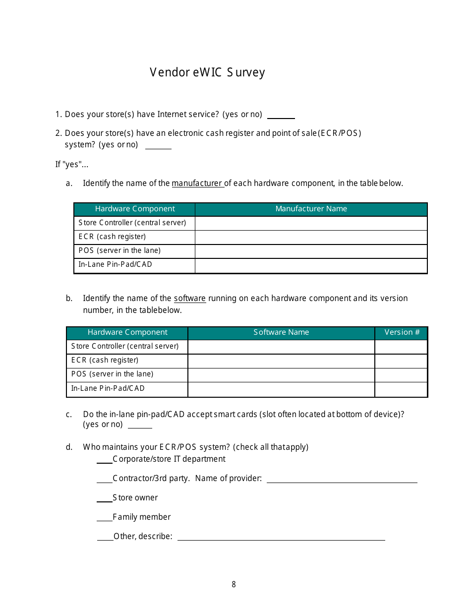 Vendor Application - Wic Program - Arkansas, Page 8