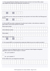 Form FLR(P) Application for an Extension of Permission to Stay in the UK as a Child Under the Age of 18 of a Nonparent Relative With Protection Status in the UK but Who Has Not yet Settled and for a Biometric Immigration Document - United Kingdom, Page 19