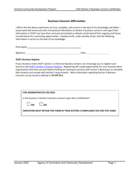 Hud Section 3 Business Concern Certification - Vermont Community Development Program - Vermont, Page 2