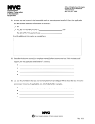 Reporting Decrease in Income Form - New York City, Page 2