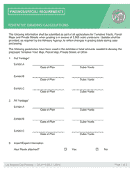 Form CP-6115 Tentative Grading Calculations - City of Los Angeles, California