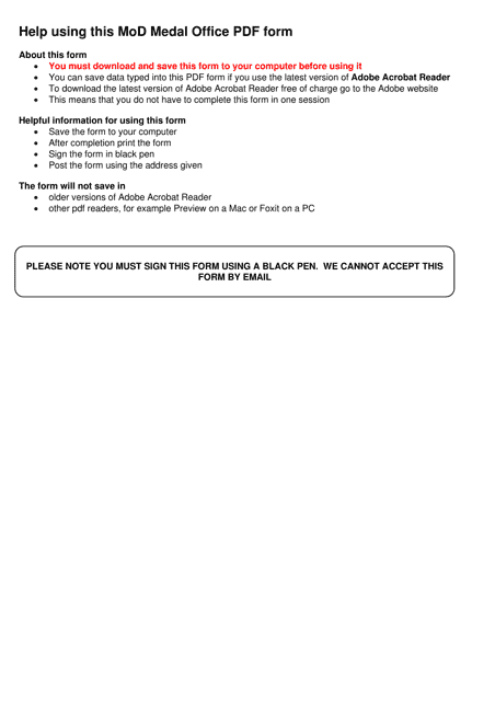 Form MODMO0001  Printable Pdf