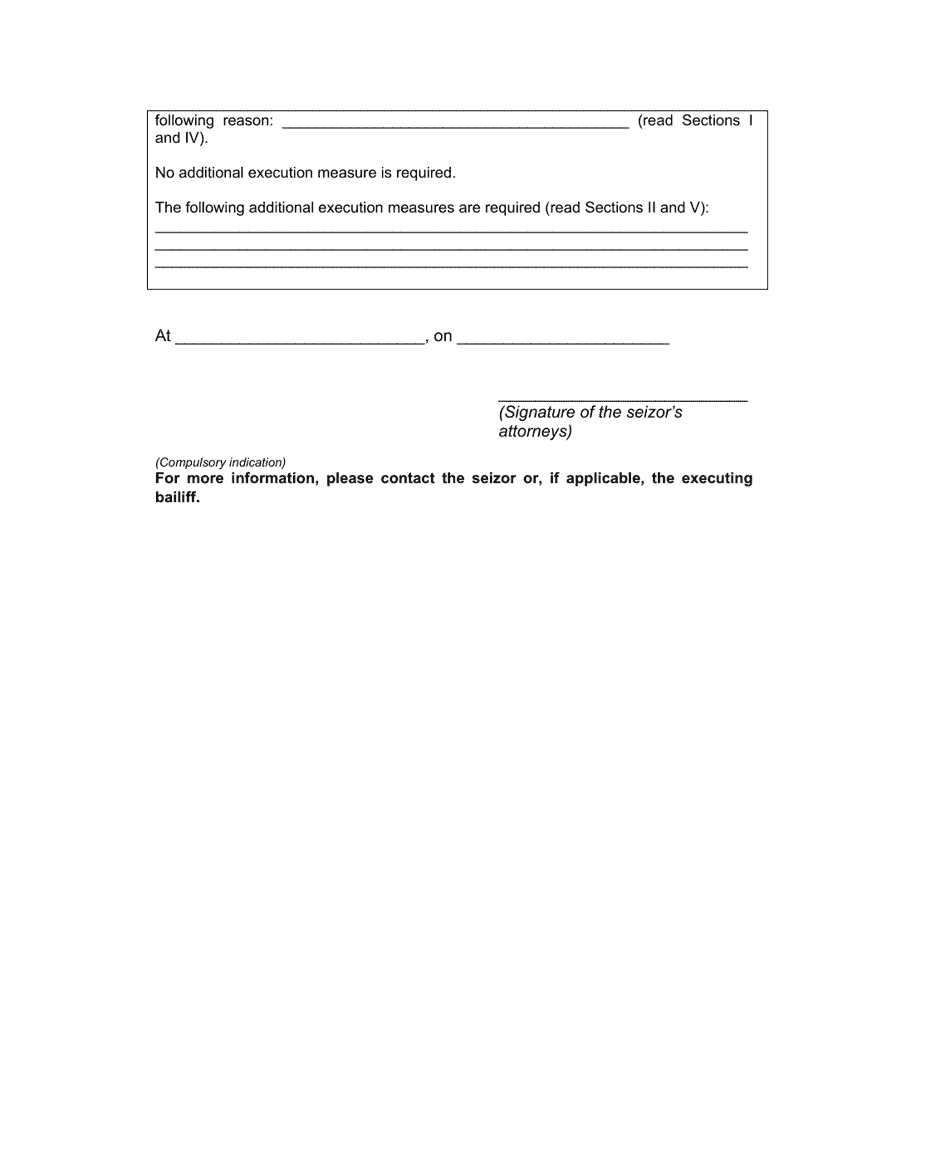 Notice of Execution Drawn up Under a Specific Law (Articles 681 and 682 C.c.p.) - Quebec, Canada, Page 6