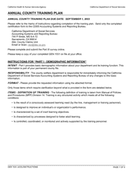 Form GEN1031 Annual County Training Plan - California