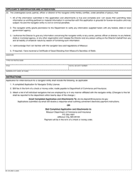 Form MO375-0895 Application for Navigator Entity License - Missouri, Page 2